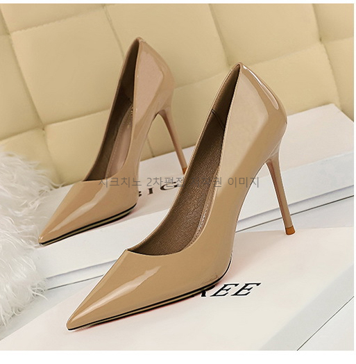 220-265 차드린 9.5cm 에나멜 스틸레토 빅사이즈 하이힐 구두 5color 상세 이미지 14
