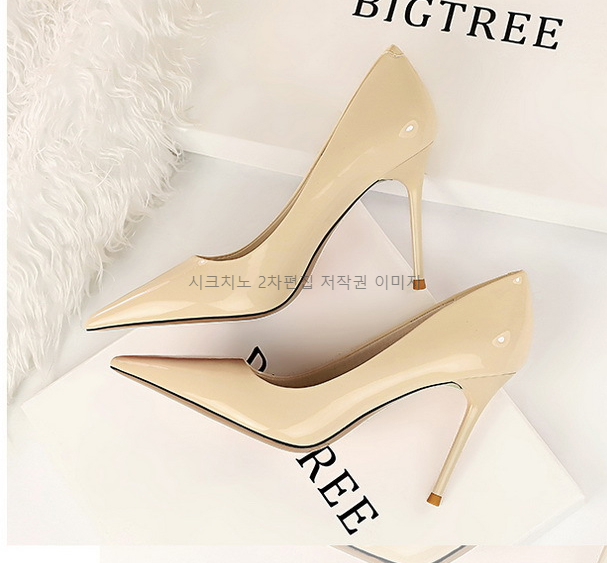 220-265 차드린 9.5cm 에나멜 스틸레토 빅사이즈 하이힐 구두 5color 상세 이미지 23