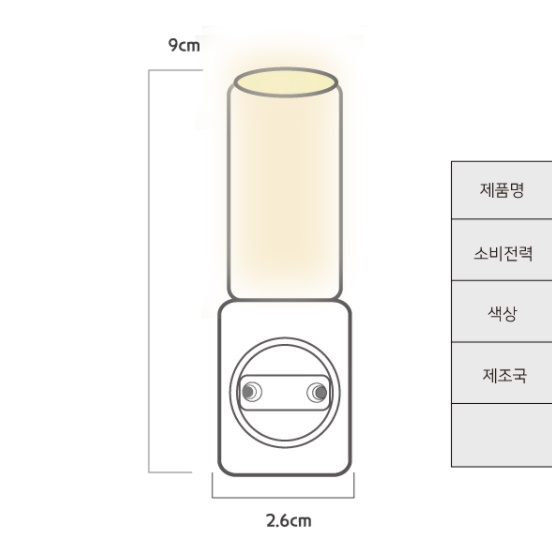 led 고급형 무드등 콘센트 조명 국민 수유등 소싱 미니 신생아 아이방 아기방 간접 - 상세 이미지 3