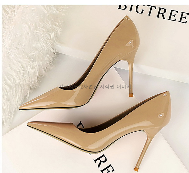 220-265 차드린 9.5cm 에나멜 스틸레토 빅사이즈 하이힐 구두 5color 상세 이미지 13