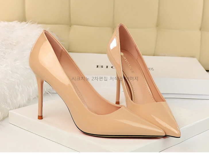 220-265 차드린 9.5cm 에나멜 스틸레토 빅사이즈 하이힐 구두 5color 상세 이미지 19