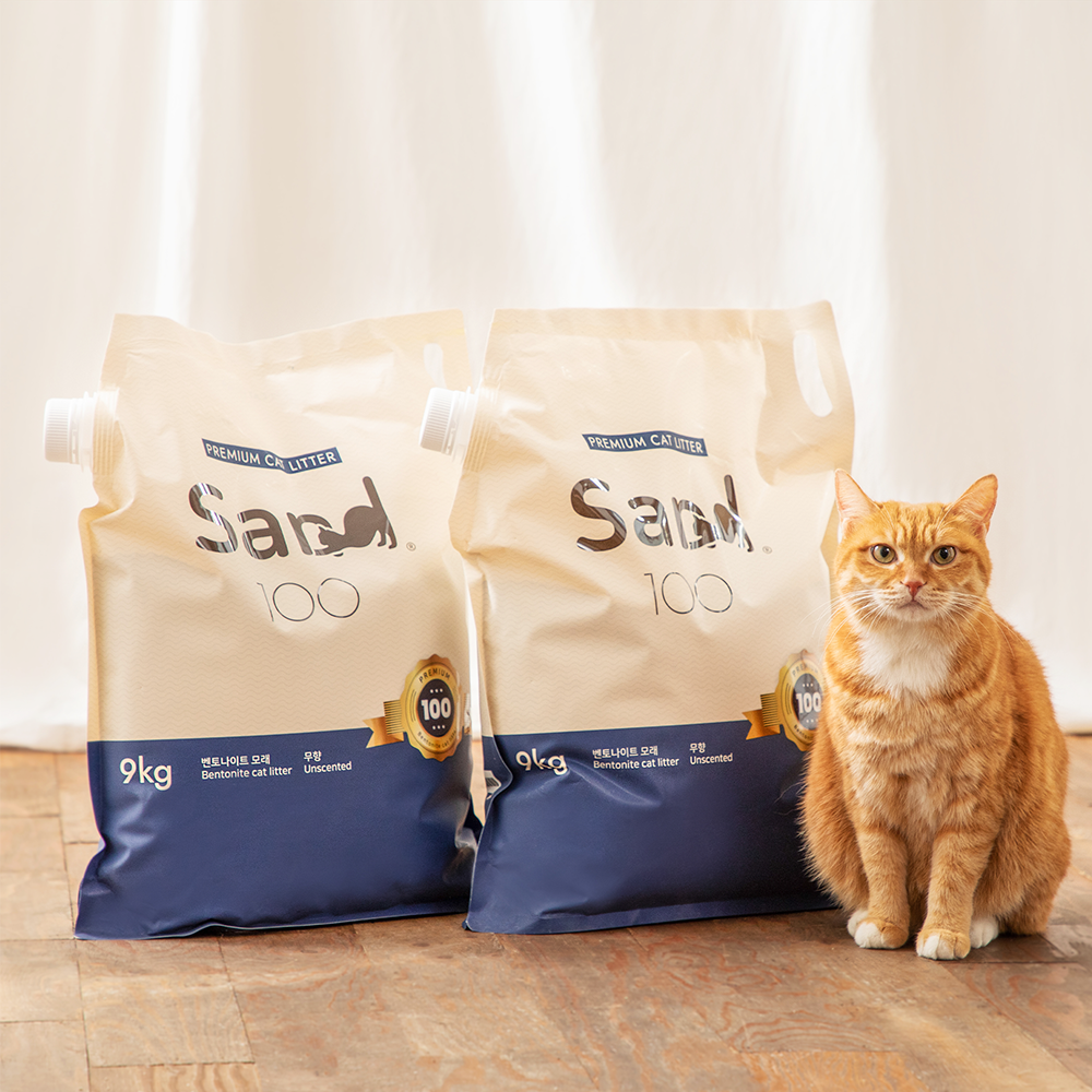 [정기구독1등] 샌드백모래 프리미엄 9kgx2팩 벤토나이트 먼지 냄새 없는 고양이모래