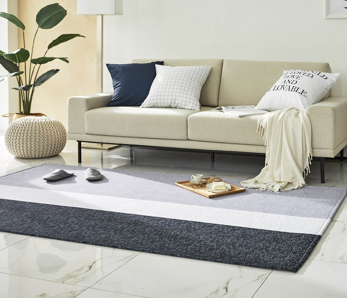 엠시베딩 워셔블러그 단모 먼지없는 사계절 방수 어반블랙 대형 침실 식탁 러그 - 상세 이미지 2