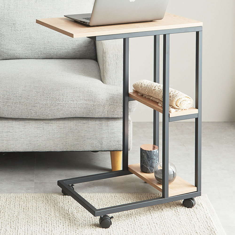 잭팟 바퀴달린 이동식 간이 쇼파 테이블 미니 침대용 책상 침대 위 보조 협탁