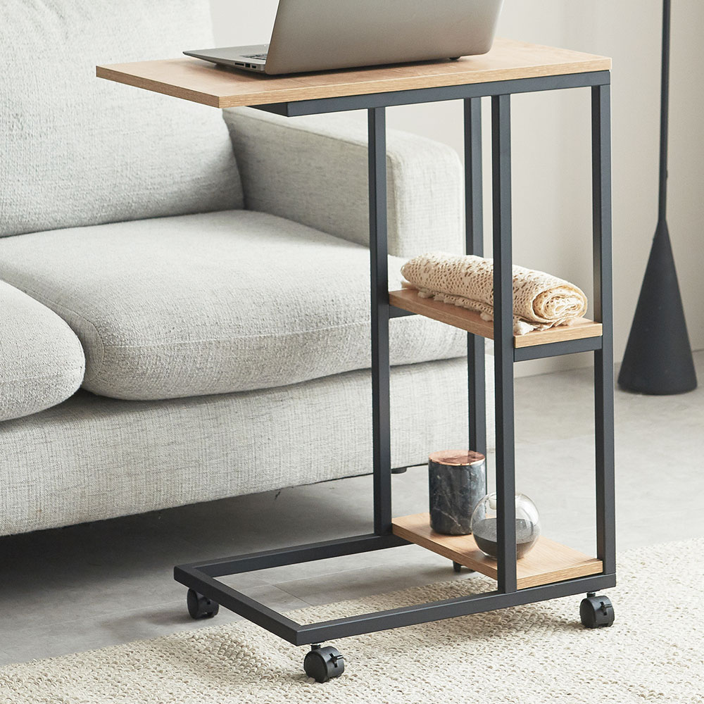 잭팟 바퀴달린 이동식 간이 쇼파 테이블 미니 침대용 책상 침대 위 보조 협탁