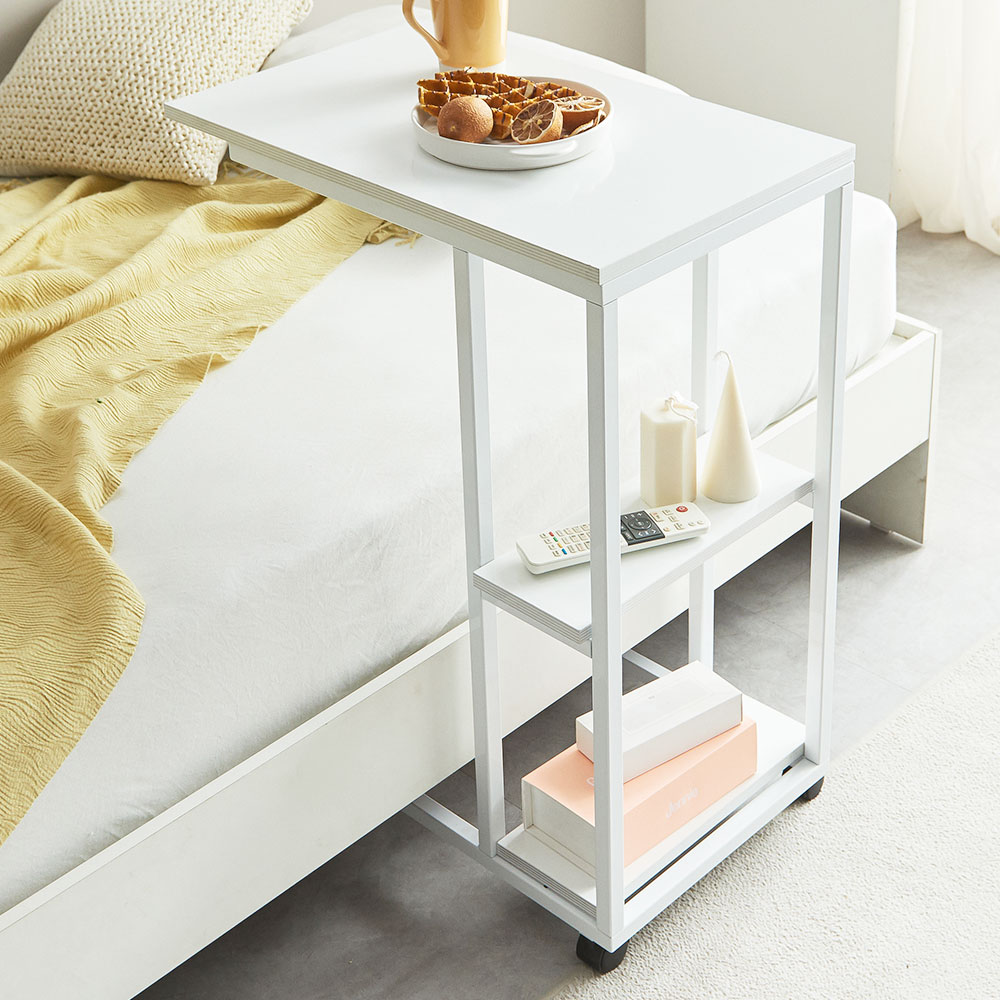 잭팟 바퀴달린 이동식 간이 쇼파 테이블 미니 침대용 책상 침대 위 보조 협탁