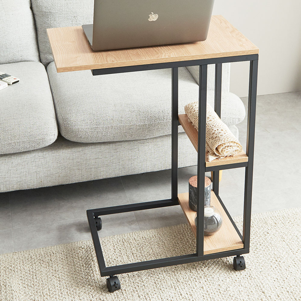 잭팟 바퀴달린 이동식 간이 쇼파 테이블 미니 침대용 책상 침대 위 보조 협탁