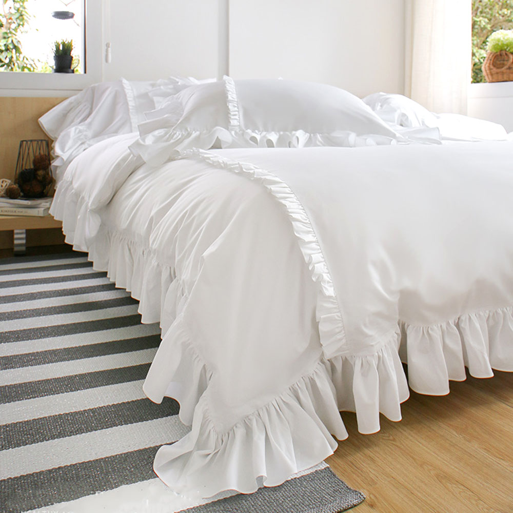 100수 800T 고밀도 호텔침구세트 엣지 3면 롱프릴 신혼이불 SS Q K SK