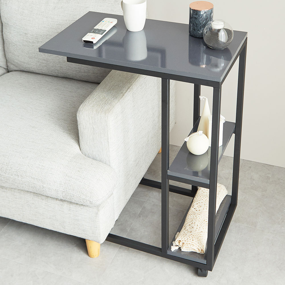 잭팟 바퀴달린 이동식 간이 쇼파 테이블 미니 침대용 책상 침대 위 보조 협탁