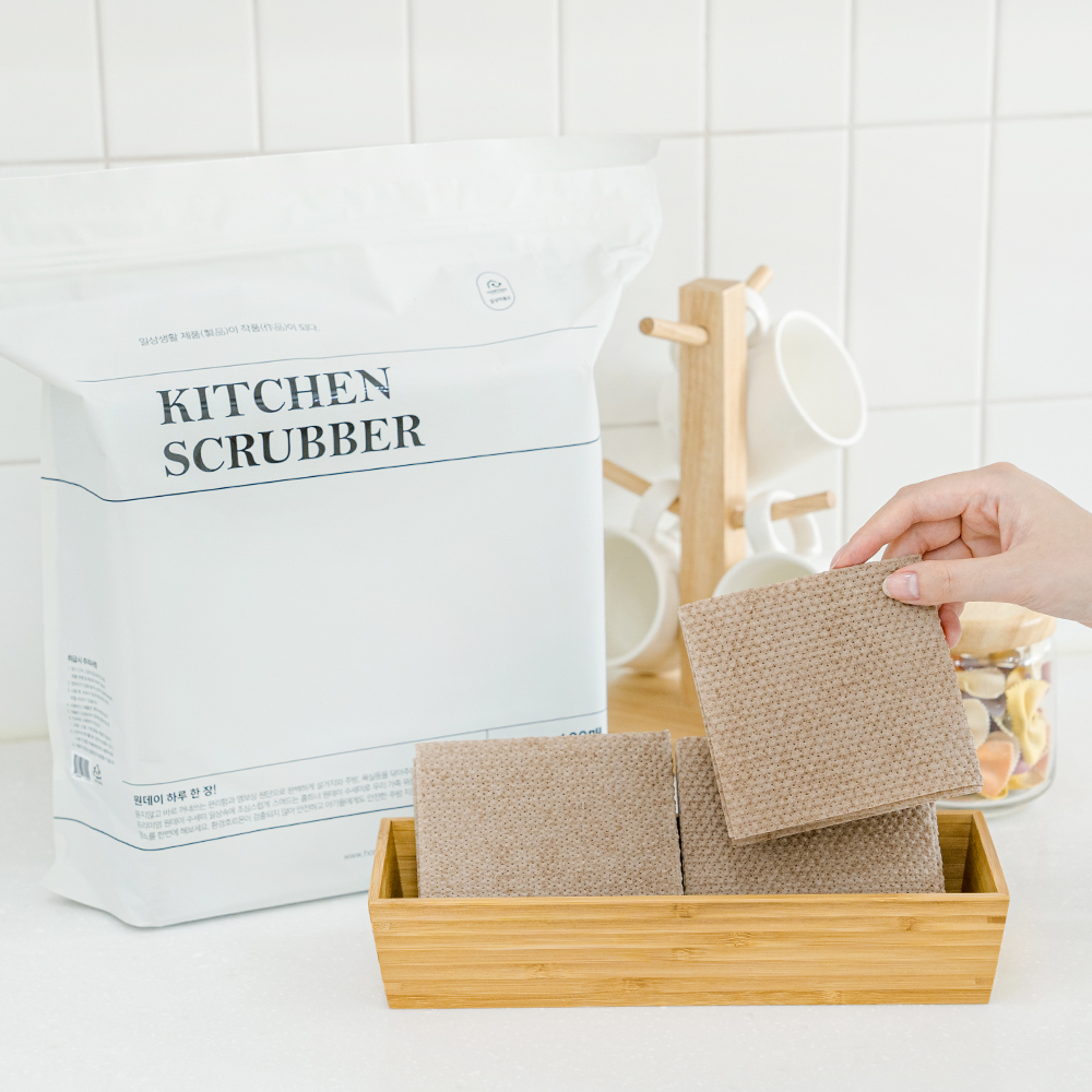 홈트너 주방 뽑아쓰는 일회용 수세미 100개입, 1개