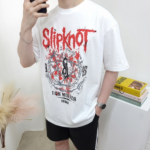 (SALE)남녀공용 오버핏 SlipKnoT 메탈리카 스트릿 커플 반팔 티셔츠 2컬러 BJ옷 케이 - 상세 이미지 5