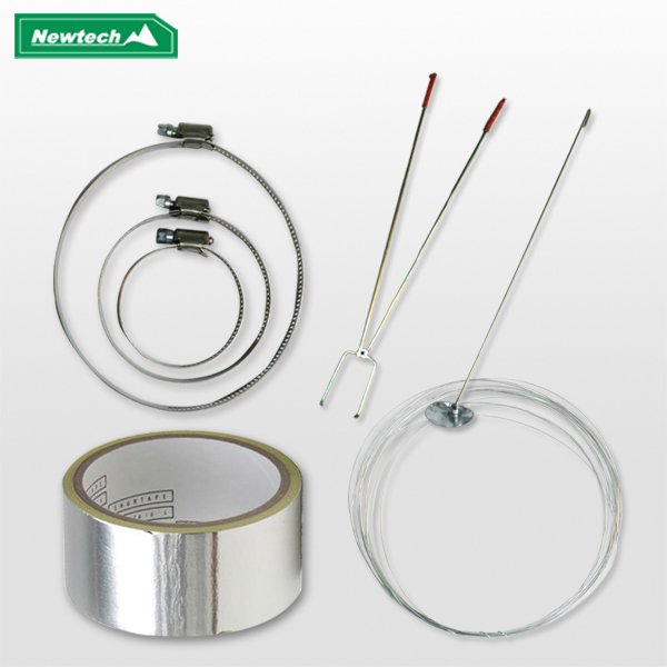 뉴테크캠쿡 난로부속품 난로부자재 연통 고정용철사 은박테이프 연탄집게