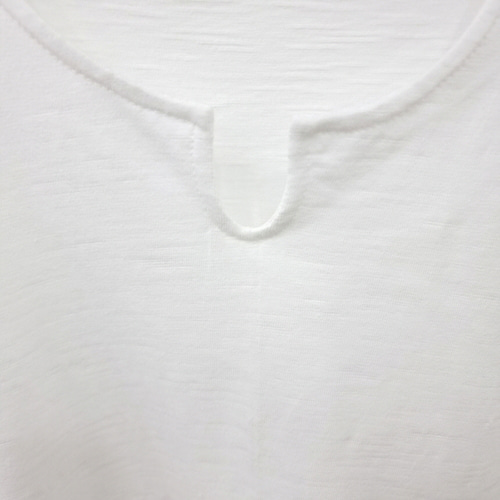 남자 4컬러 슬라브 트임 브이넥 루즈핏 여름 반팔티셔츠 블랙 네이비 화이트 베이지 이미지 2