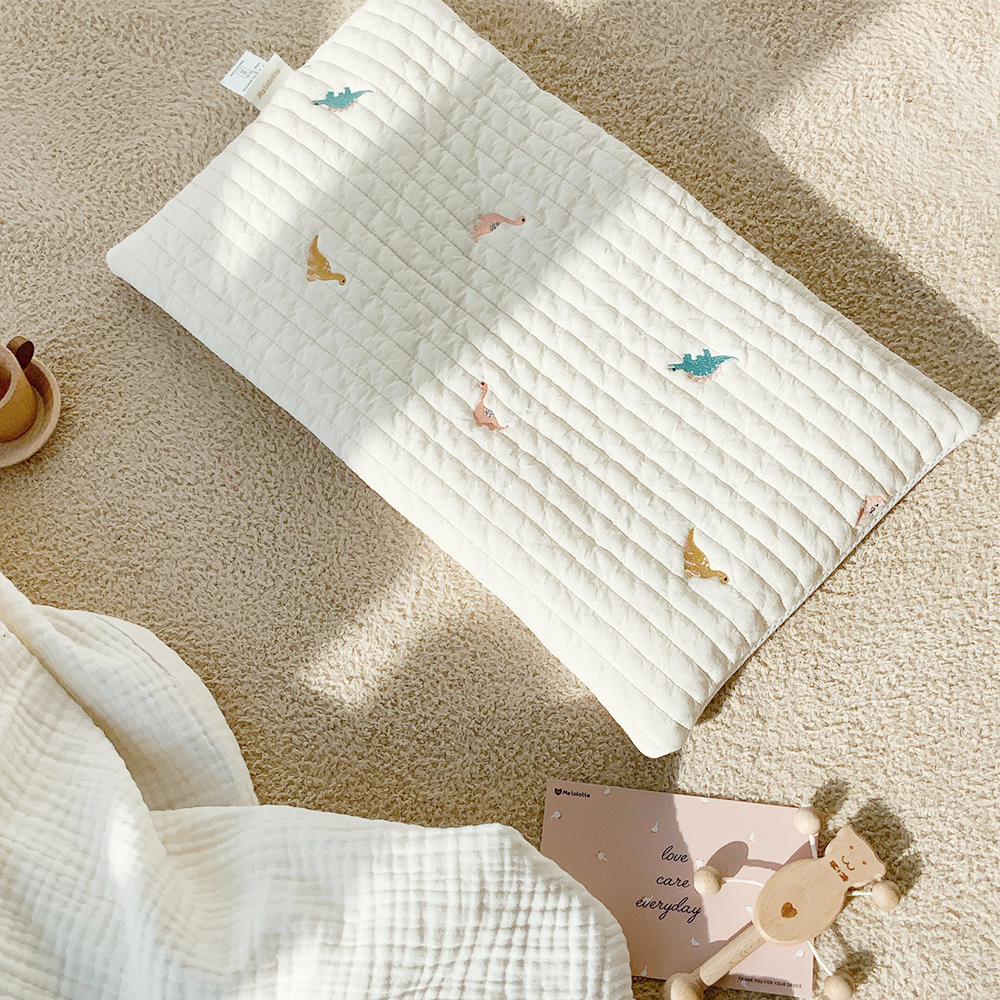 마롤로뜨 아기베개 누빔 씬필로우 유아 신생아 돌 낮은베개 나염 초코베어