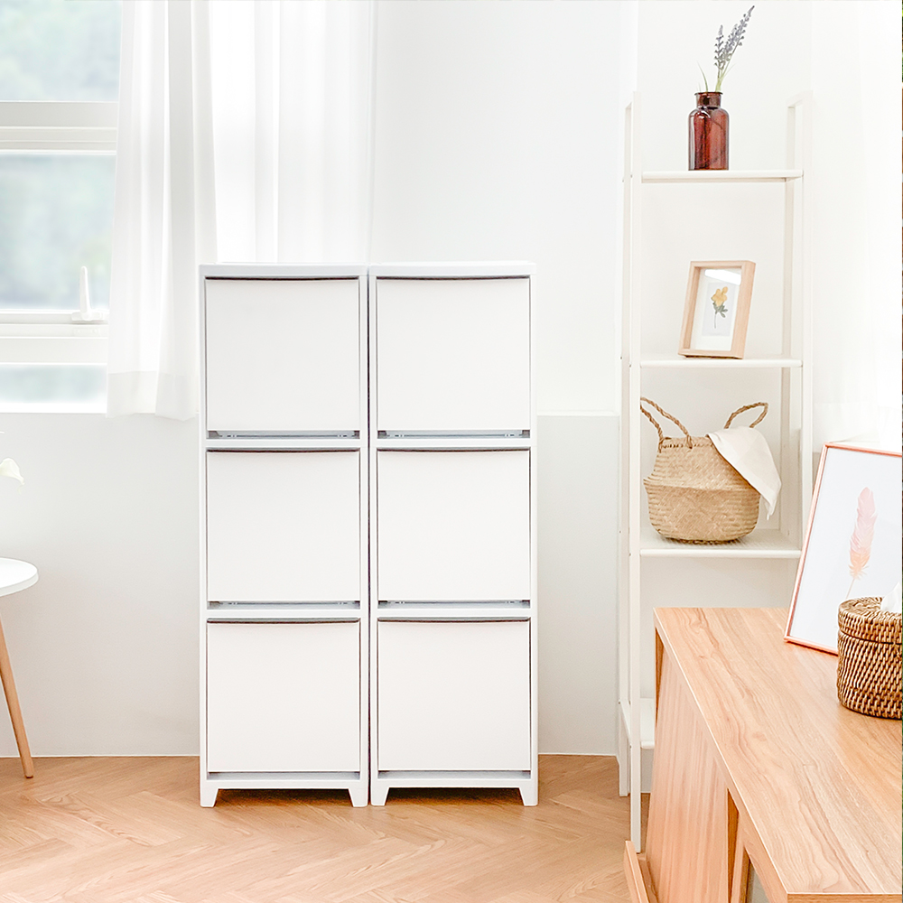 [단독] 창신리빙 프랑코 인테리어 스탠드 분리수거함 2단 2개 + 전용 우드상판 풀세트