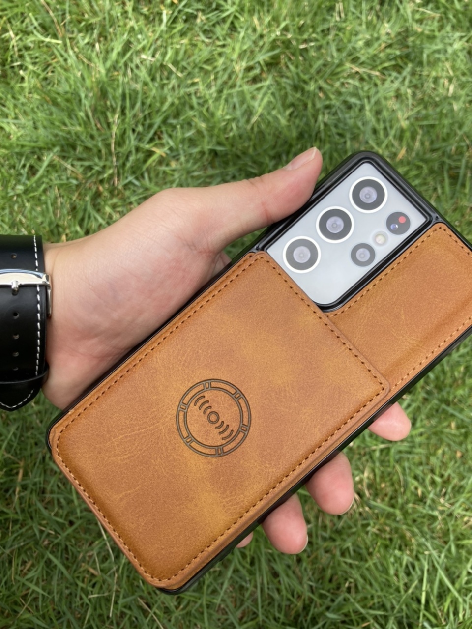 카드 케이스 가죽 지갑 범퍼 핑크, 갤럭시 노트10 - 상세 이미지 5