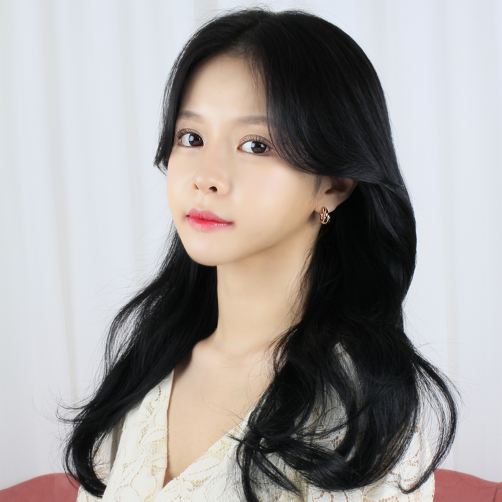 샤밍 18K 볼륨 볼드 꼬임 링 원터치 귀걸이 여자 친구 생일 선물 데일리 - 상세 이미지 3