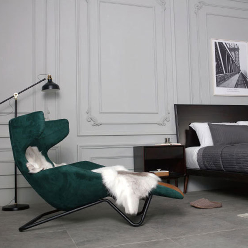 라슈에뜨 명품 이태리 1인 독서 의자 안락 암 체어 무중력 쇼파 Fabric 딥그린블루