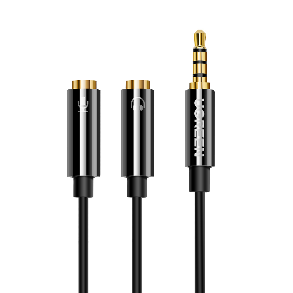 유그린 3.5mm 4극 to 마이크 헤드셋 이어폰 분배기 Y케이블, AV141 - 메인 이미지