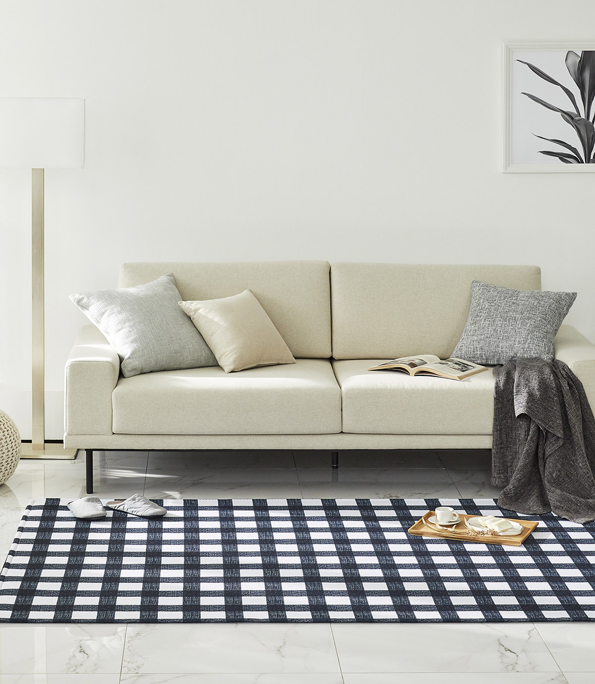 엠시베딩 워셔블러그 단모 먼지없는 사계절 방수 블랙스퀘어 대형 침실 식탁 러그