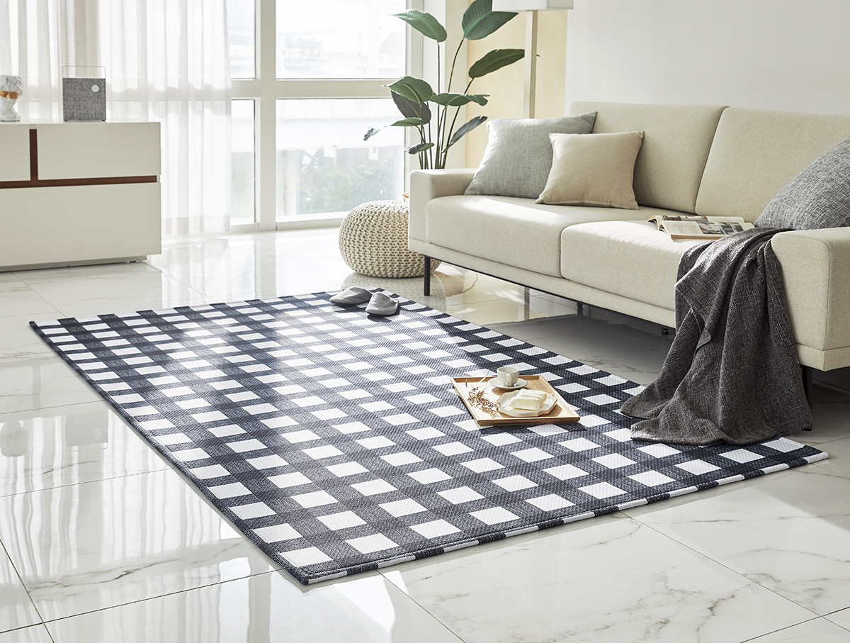 엠시베딩 워셔블러그 단모 먼지없는 사계절 방수 블랙스퀘어 대형 침실 식탁 러그