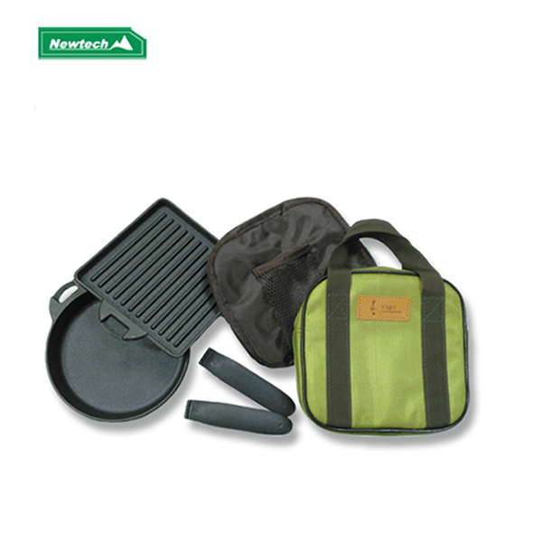 뉴테크캠쿡 무쇠 주물팬세트 스테이크 감바스팬 손잡이 분리형