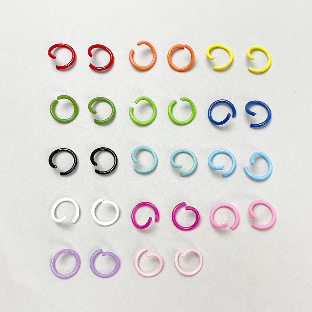 대용량 8mm 10mm 컬러오링 키링 연결고리 (약100개) - 상품 이미지