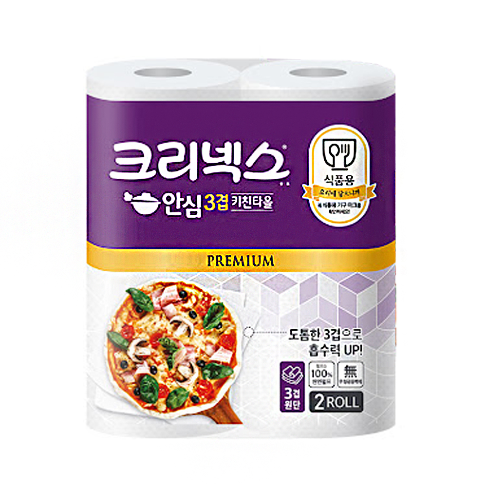 TS 크리넥스 안심 3겹 키친타올 180매(150매+30매) 2롤 (3251)