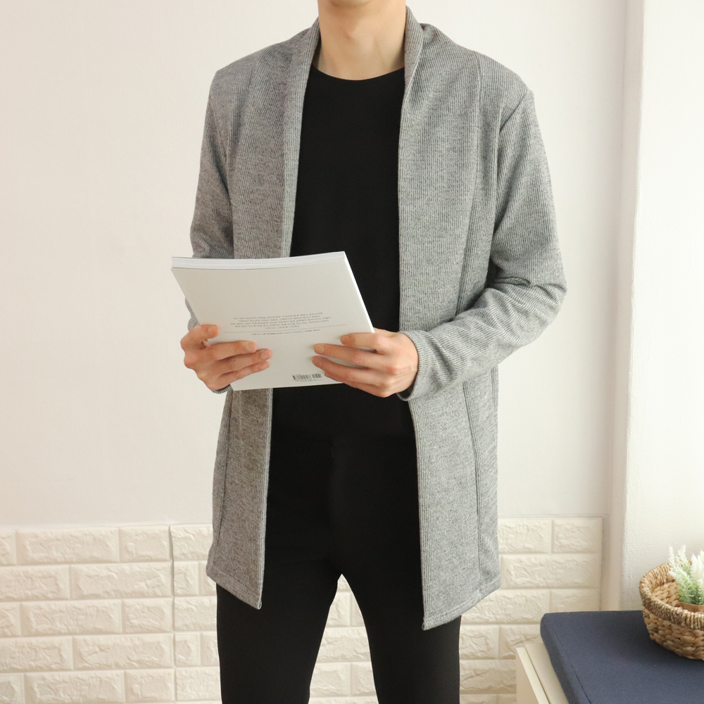 남자 루즈핏 오픈 숄카라 봄 가을 니트가디건