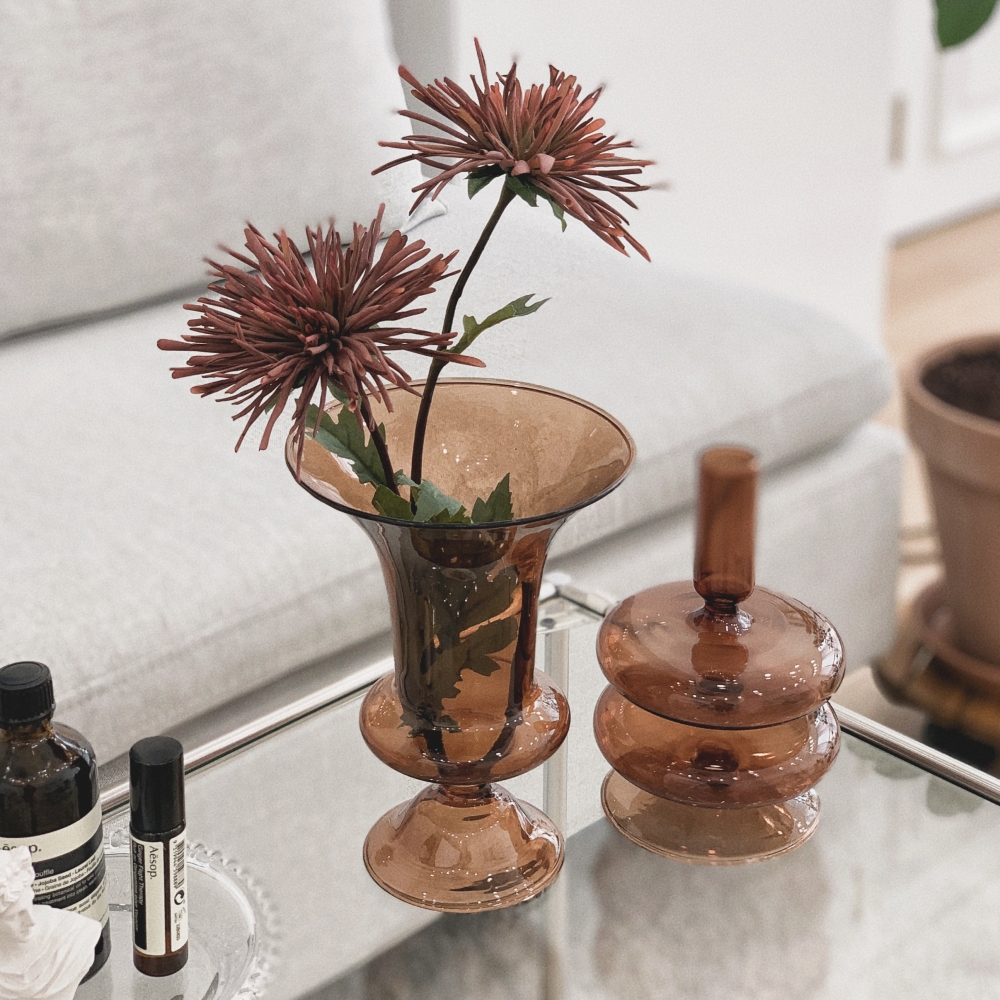 유월가게 오팔린 빈티지 파스텔 화병 유리 꽃병 빅토리안 핑크