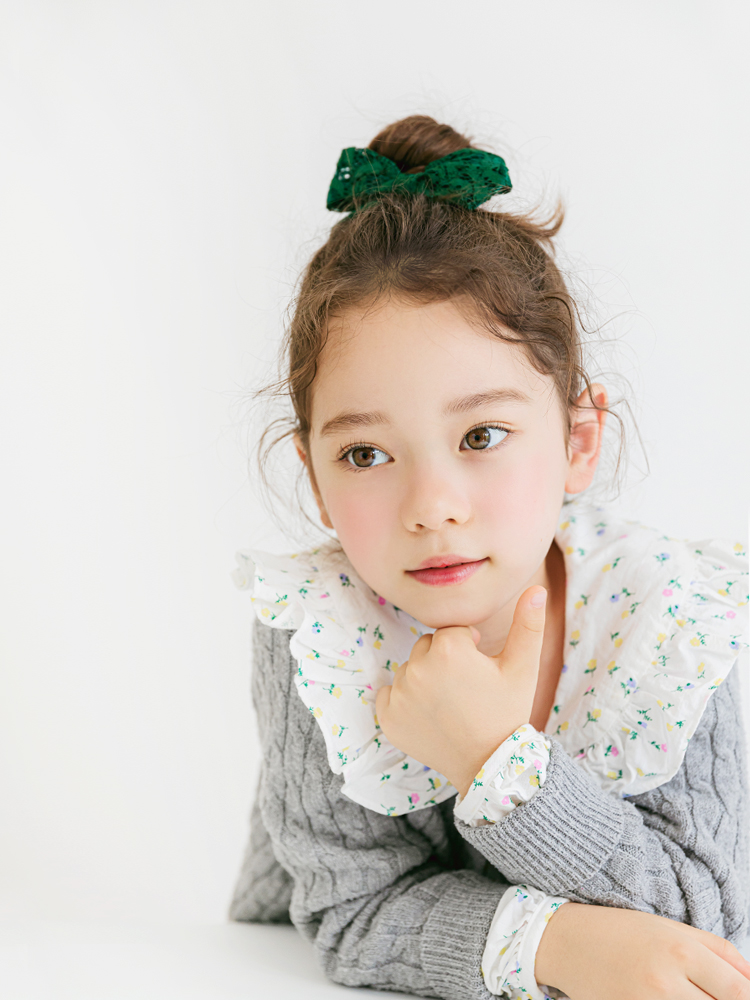 샤벳 레이스 작은엘르 집게핀 유아헤어핀 - 상품 이미지