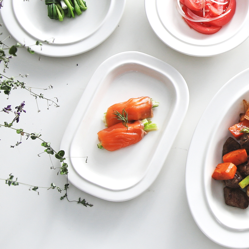 시라쿠스 메이플 레트로 빈티지 카페 브런치 플레이트 피클 접시 20cm / 화이트 - 상품 이미지