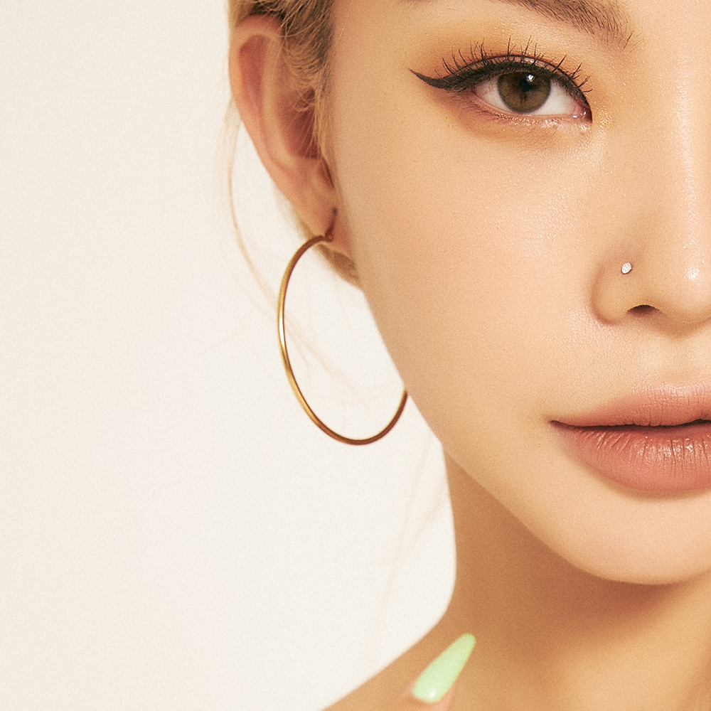 써지컬링귀걸이 큰 링 귀걸이 써지컬스틸 기본 데일리 - 상세 이미지 2