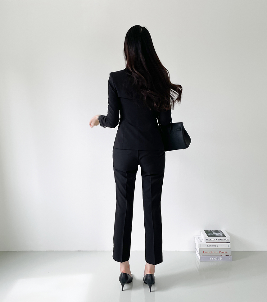 [브랜드공정/S,M,L] 프리미엄 원버튼 자켓 슬림핏 수트 투피스 오피스룩 바지 정장 세트 (선택 가능 SET) 상세 이미지 15