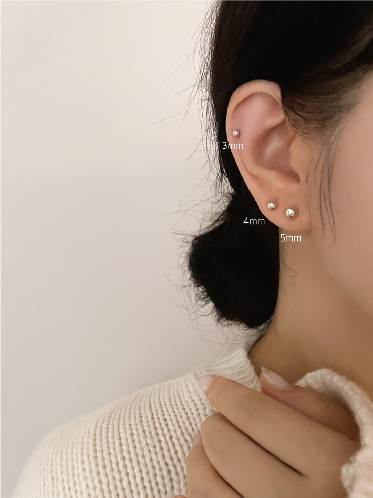셀프러브 925 실버 빼지 않는 올데이 피어싱 (낱개) 3mm 4mm 5mm 6mm 7mm 이미지 4