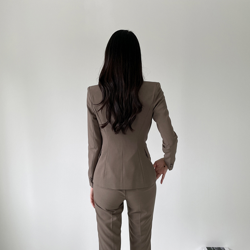 [브랜드공정/S,M,L] 프리미엄 원버튼 자켓 슬림핏 수트 투피스 오피스룩 바지 정장 세트 (선택 가능 SET) 상세 이미지 40