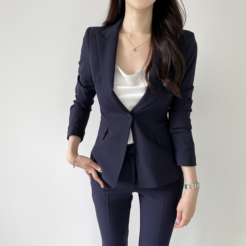 [브랜드공정/S,M,L] 프리미엄 원버튼 자켓 슬림핏 수트 투피스 오피스룩 바지 정장 세트 (선택 가능 SET) 상세 이미지 23
