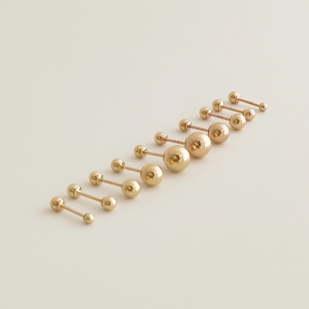 셀프러브 14k 골드볼 잘때도 편한 피어싱 (낱개) 4mm 6mm 8mm - 상품 이미지