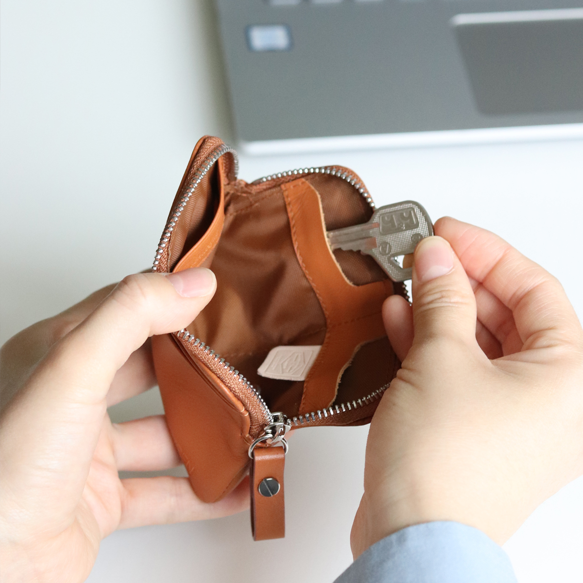 스마트키 지퍼 카드 차 키 자동차 홀더 카드 파우치 가죽 지갑