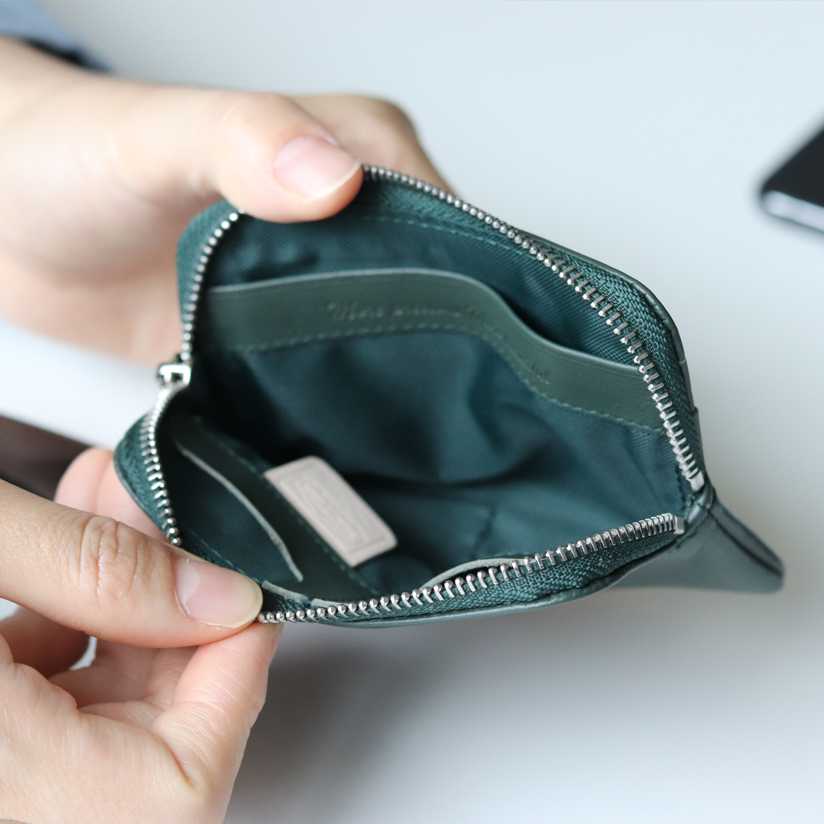 스마트키 지퍼 카드 차 키 자동차 홀더 카드 파우치 가죽 지갑