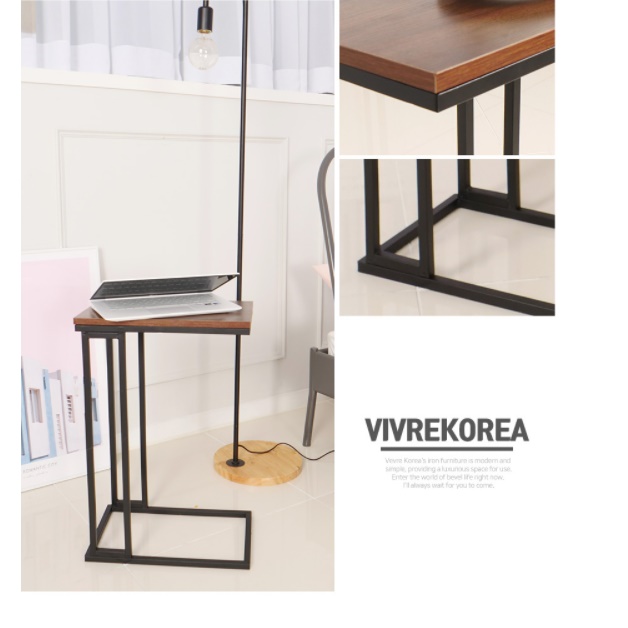 사각 협탁 현관협탁 전시용 ㄷ자 테이블 폭좁은 쇼파용 소형 탁자 높은 사이드테이블 미용실