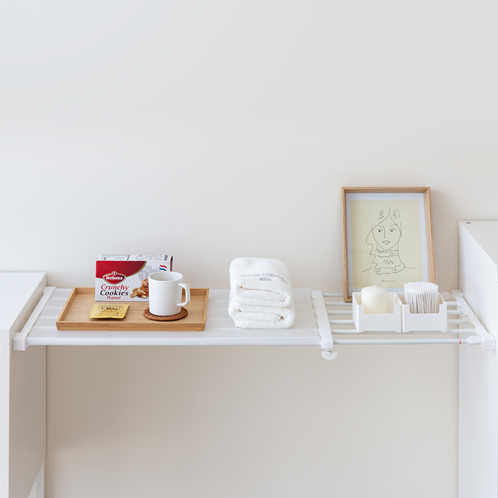 할메이드 베란다 못없는 옷장 폭조절 압축봉선반 세탁실 압축선반 24cm 29-40