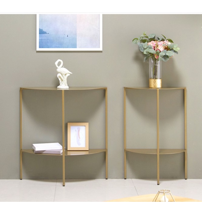 반원테이블 소파뒤책장 화분 테이블 탁자 벽테이블 철제 얇은 현관협탁 미용실 쇼파뒤선반