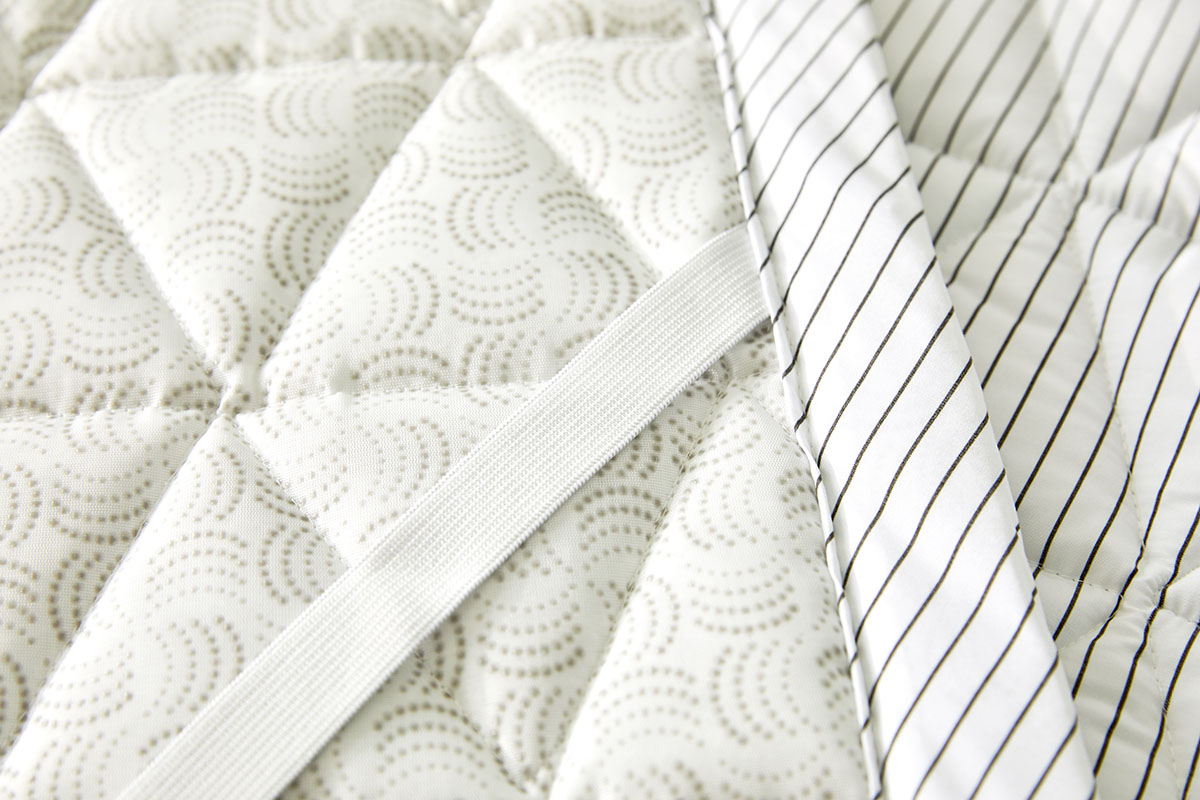 이불패드 패밀리 침대패드 겸 이불 모달 스트라이프 알러지케어 고정밴드 Q