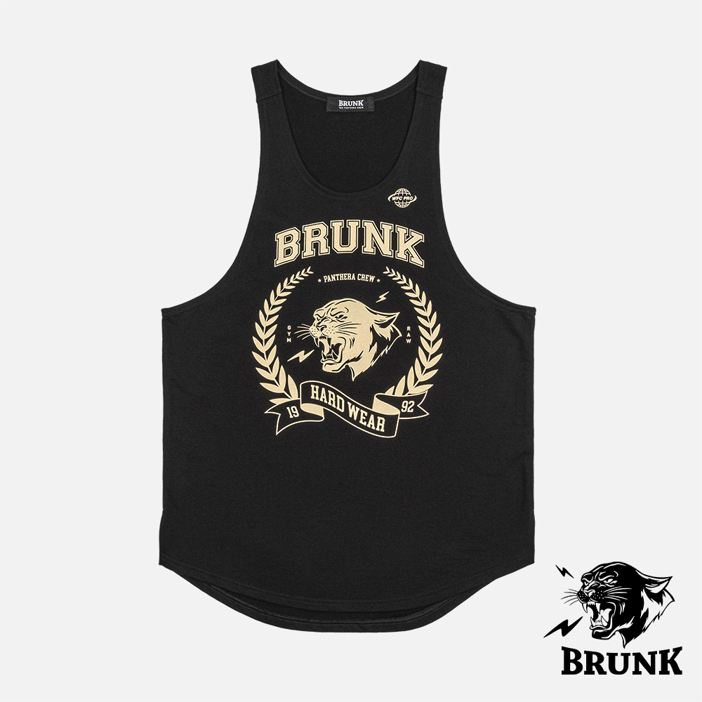 브렁크 딥넥 탱크 헬스 나시티 블랙 트레이닝 민소매 슬리브리스 티셔츠 머슬웨어 BRUNK - 상세 이미지 2