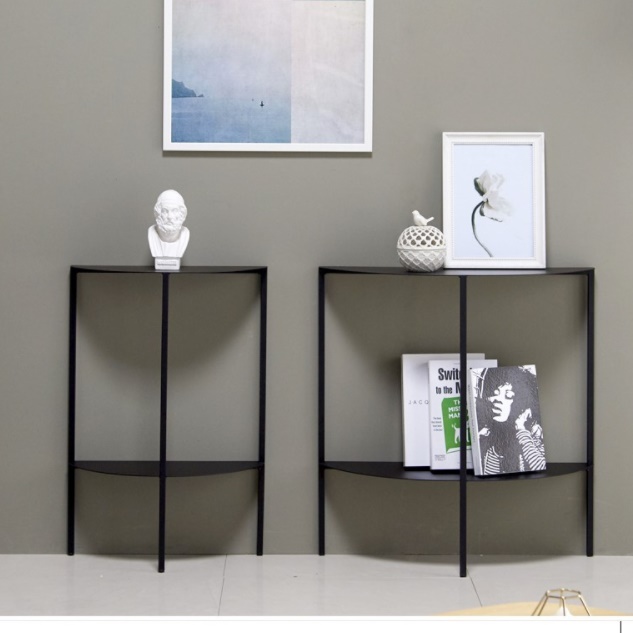 반원테이블 소파뒤책장 화분 테이블 탁자 벽테이블 철제 얇은 현관협탁 미용실 쇼파뒤선반