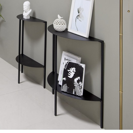 반원테이블 소파뒤책장 화분 테이블 탁자 벽테이블 철제 얇은 현관협탁 미용실 쇼파뒤선반