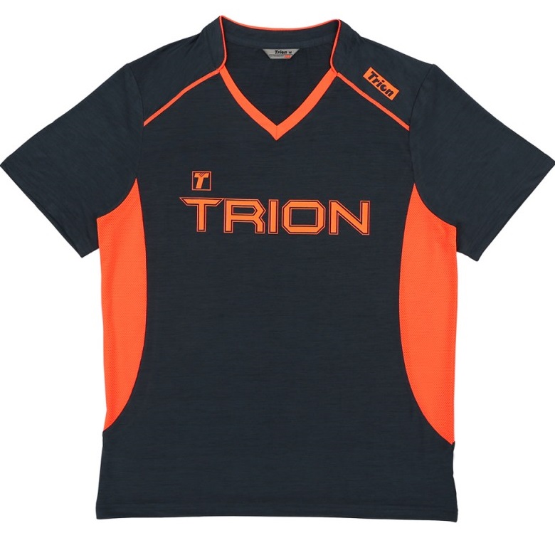 한정수량 트라이온 Trion T1601OR 남녀브이넥티 오렌지 배드민턴티셔츠 - 상품 이미지
