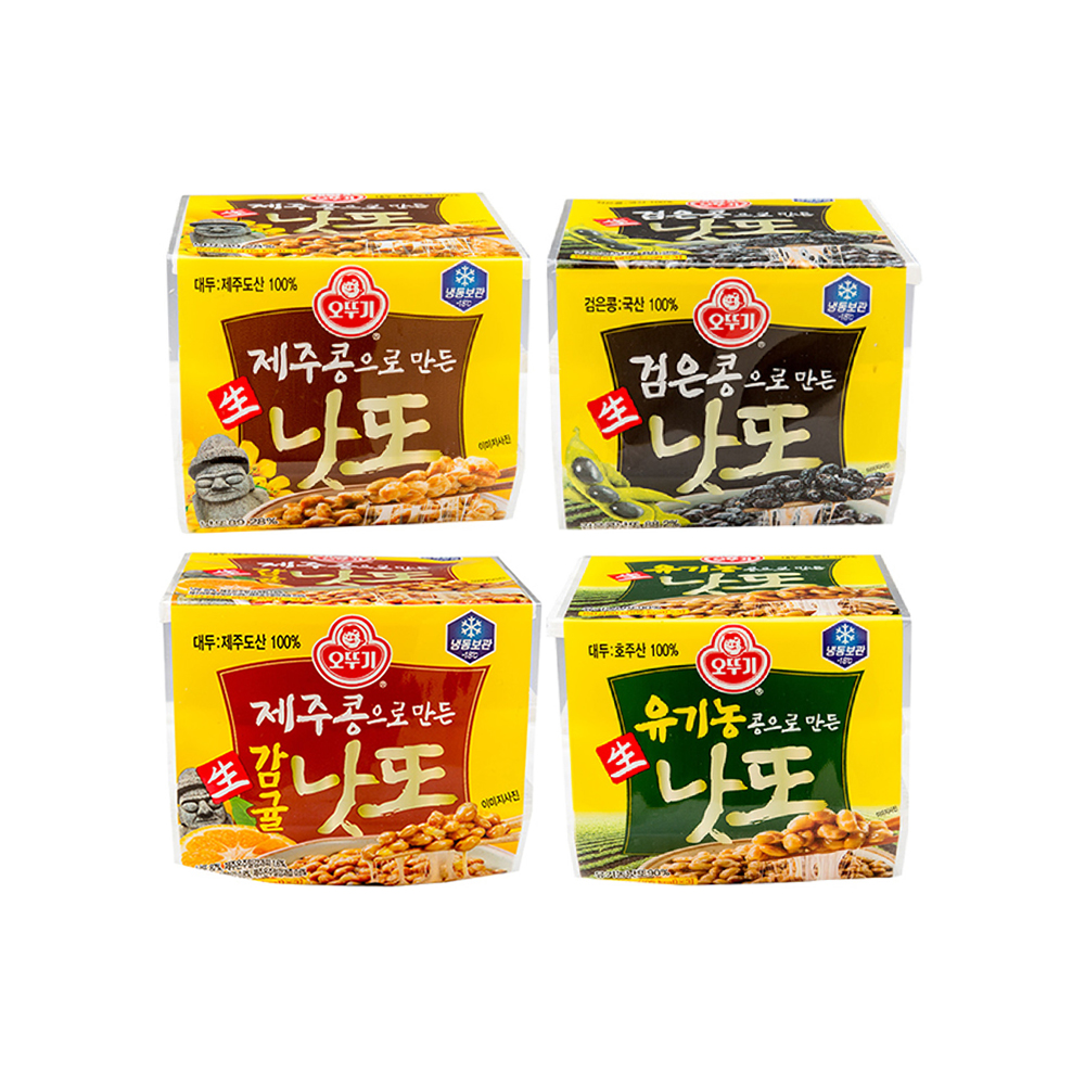 오뚜기 생낫또 제주콩+유기농콩+검은콩+제주콩(생감귤낫또) 3개입 4개