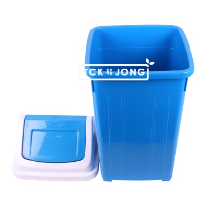 파란통 60 리터 스윙 사각 플라스틱 휴지통 파란 쓰레기통 대형 화장실 큰 업소 식당 매장 - 상세 이미지 3